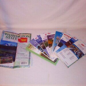 Washington & Oregon State Road Map Bundle (10):  Paper Maps.  Great Condition